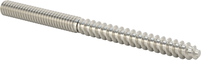 18-8 Paslanmaz Çelik Ahşap Vida Dişli Saplama, 1/4" Vida Boyutu, 1/4"-20 Saplama, 3-1/2" Uzunluk