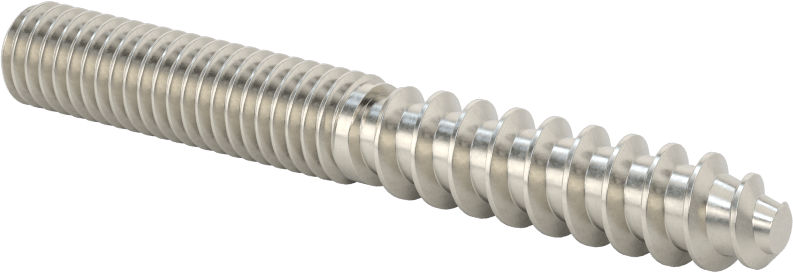 18-8 Paslanmaz Çelik Ahşap Vida Dişli Saplama, 3/8" Vida Boyutu, 3/8"-16 Saplama, 3" Uzunluk