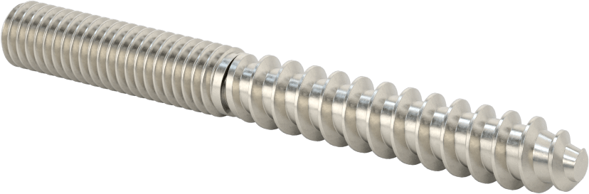 18-8 Paslanmaz Çelik Ahşap Vida Dişli Saplama, 3/8" Vida Boyutu, 3/8"-16 Saplama, 3-1/2" Uzunluk