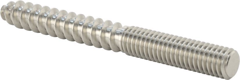 18-8 Paslanmaz Çelik Ahşap Vida Dişli Saplama, 3/8" Vida Boyutu, 3/8"-16 Saplama, 3-1/2" Uzunluk