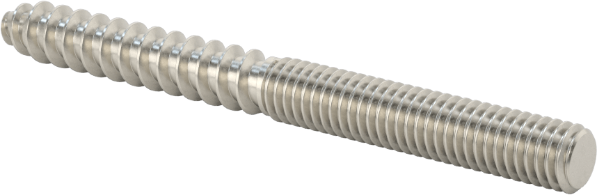 18-8 Paslanmaz Çelik Ahşap Vida Dişli Saplama, 3/8" Vida Boyutu, 3/8"-16 Saplama, 4" Uzunluk