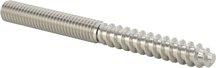 18-8 Paslanmaz Çelik Ahşap Vida Dişli Saplama, 3/8" Vida Boyutu, 3/8"-16 Saplama, 4" Uzunluk