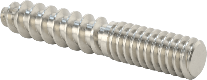 18-8 Paslanmaz Çelik Ahşap Vida Dişli Saplama, 1/4" Vida Boyutu, 1/4"-20 Saplama, 1-1/2" Uzunluk