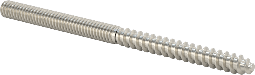 18-8 Paslanmaz Çelik Ahşap Vida Dişli Saplama, 1/4" Vida Boyutu, 1/4"-20 Saplama, 4" Uzunluk