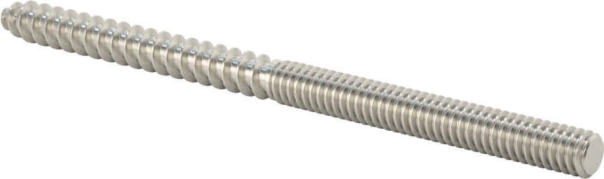 18-8 Paslanmaz Çelik Ahşap Vida Dişli Saplama, 1/4" Vida Boyutu, 1/4"-20 Saplama, 4" Uzunluk