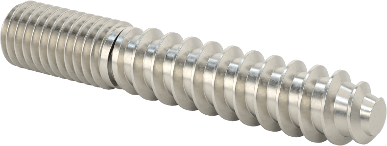 18-8 Paslanmaz Çelik Ahşap Vida Dişli Saplama, 1/2" Vida Boyutu, 1/2"-13 Saplama, 3" Uzunluk