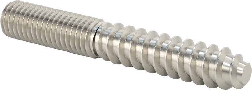 18-8 Paslanmaz Çelik Ahşap Vida Dişli Saplama, 1/2" Vida Boyutu, 1/2"-13 Saplama, 3-1/2" Uzunluk