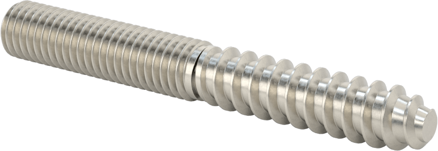 18-8 Paslanmaz Çelik Ahşap Vida Dişli Saplama, 1/2" Vida Boyutu, 1/2"-13 Saplama, 4" Uzunluk