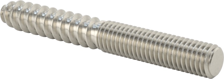 18-8 Paslanmaz Çelik Ahşap Vida Dişli Saplama, 1/2" Vida Boyutu, 1/2"-13 Saplama, 4" Uzunluk