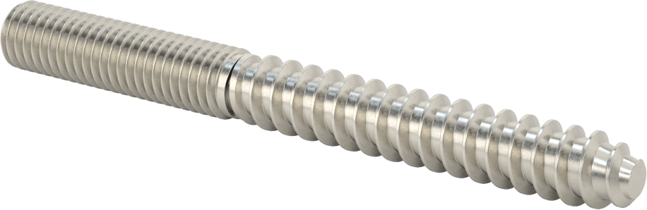 18-8 Paslanmaz Çelik Ahşap Vida Dişli Saplama, 1/2" Vida Boyutu, 1/2"-13 Saplama, 5 inç Uzunluk