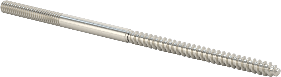 18-8 Paslanmaz Çelik Ahşap Vida Dişli Saplama, 1/4" Vida Boyutu, 1/4"-20 Saplama, 6 inç Uzunluk