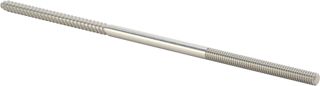 18-8 Paslanmaz Çelik Ahşap Vida Dişli Saplama, 1/4" Vida Boyutu, 1/4"-20 Saplama, 8" Uzunluk