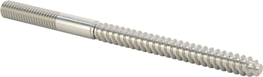 18-8 Paslanmaz Çelik Ahşap Vida Dişli Saplama, 5/16" Vida Boyutu, 5/16"-18 Saplama, 5 inç Uzunluk