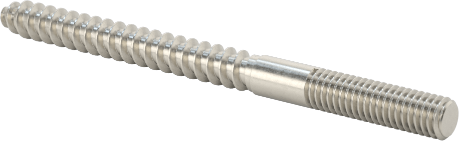 18-8 Paslanmaz Çelik Ahşap Vida Dişli Saplama, 3/8" Vida Boyutu, 3/8"-16 Saplama, 5 inç Uzunluk