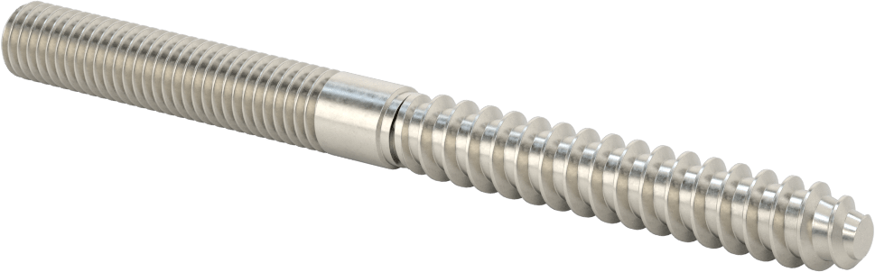 18-8 Paslanmaz Çelik Ahşap Vida Dişli Saplama, 1/2" Vida Boyutu, 1/2"-13 Saplama, 6 inç Uzunluk