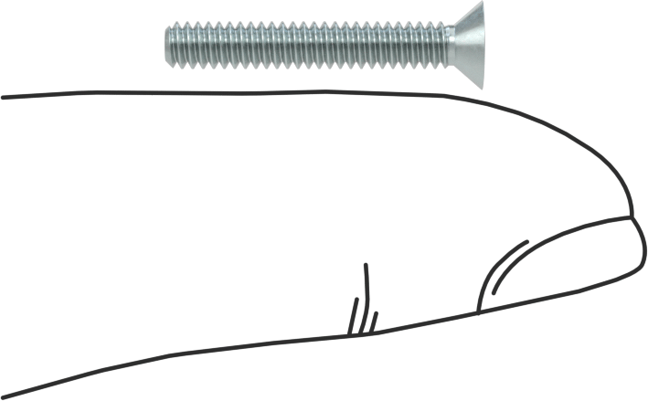 Çinko Kaplı Çelik Torx Düz Başlı Vidalar, 4-40 Diş Boyutu, 3/4" Uzunluk