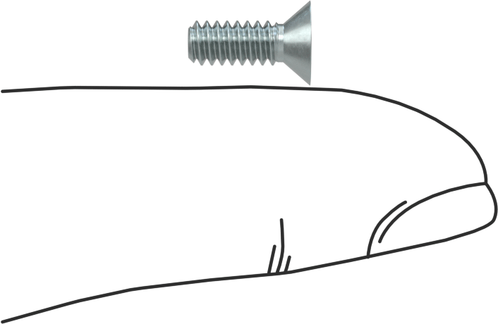 Çinko Kaplı Çelik Torx Düz Başlı Vidalar, 6-32 Diş Boyutu, 3/8" Uzunluk