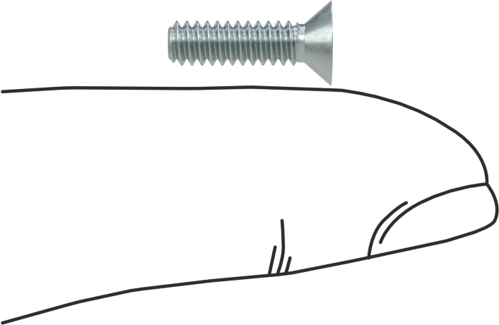 Çinko Kaplı Çelik Torx Düz Başlı Vidalar, 6-32 Diş Boyutu, 1/2" Uzunluk