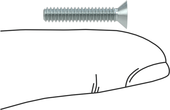 Çinko Kaplı Çelik Torx Düz Başlı Vidalar, 6-32 Diş Boyutu, 3/4" Uzunluk
