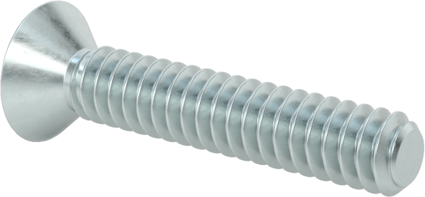 Çinko Kaplı Çelik Torx Düz Başlı Vidalar, 6-32 Diş Boyutu, 3/4" Uzunluk