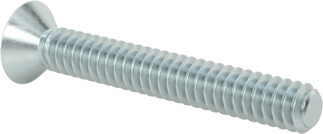 Çinko Kaplı Çelik Torx Düz Başlı Vidalar, 6-32 Diş Boyutu, 1" Uzunluk