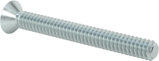 Çinko Kaplı Çelik Torx Düz Başlı Vidalar, 6-32 Diş Boyutu, 1-1/4" Uzunluk