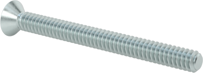 Çinko Kaplı Çelik Torx Düz Başlı Vidalar, 6-32 Diş Boyutu, 1-1/2" Uzunluk