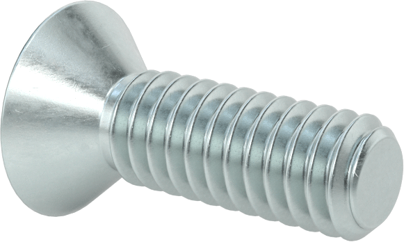 Çinko Kaplı Çelik Torx Düz Başlı Vidalar, 8-32 Diş Boyutu, 1/2" Uzunluk