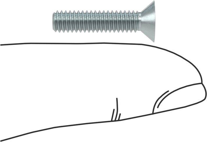 Çinko Kaplı Çelik Torx Düz Başlı Vidalar, 8-32 Diş Boyutu, 3/4" Uzunluk
