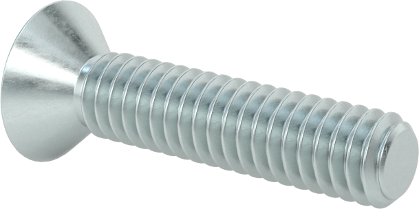 Çinko Kaplı Çelik Torx Düz Başlı Vidalar, 8-32 Diş Boyutu, 3/4" Uzunluk