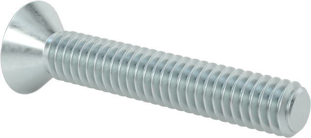 Çinko Kaplı Çelik Torx Düz Başlı Vidalar, 8-32 Diş Boyutu, 1" Uzunluk