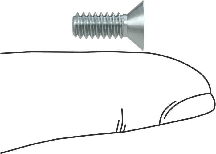 Çinko Kaplı Çelik Torx Düz Başlı Vidalar, 10-24 Diş Boyutu, 1/2" Uzunluk