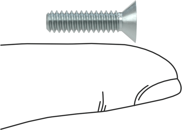 Çinko Kaplı Çelik Torx Düz Başlı Vidalar, 10-24 Diş Boyutu, 3/4" Uzunluk
