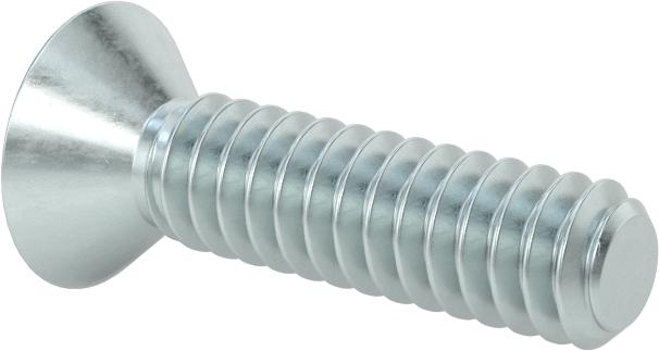 Çinko Kaplı Çelik Torx Düz Başlı Vidalar, 10-24 Diş Boyutu, 3/4" Uzunluk
