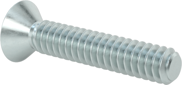 Çinko Kaplı Çelik Torx Düz Başlı Vidalar, 10-24 Diş Boyutu, 1" Uzunluk