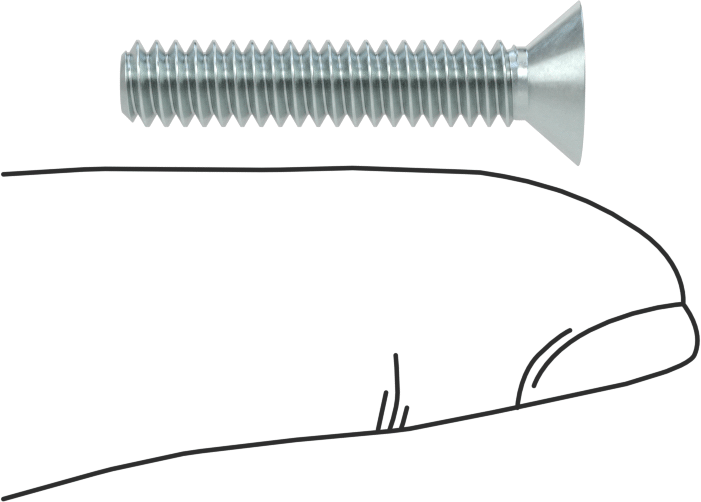 Çinko Kaplı Çelik Torx Düz Başlı Vidalar, 10-24 Diş Boyutu, 1" Uzunluk