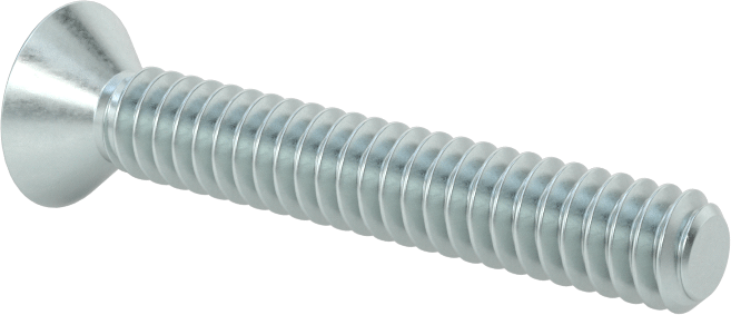Çinko Kaplı Çelik Torx Düz Başlı Vidalar, 10-24 Diş Boyutu, 1-1/4" Uzunluk