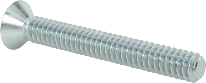 Çinko Kaplı Çelik Torx Düz Başlı Vidalar, 10-24 Diş Boyutu, 1-1/2" Uzunluk