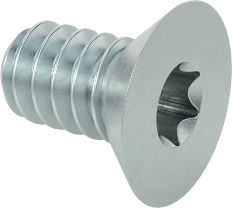 Çinko Kaplı Çelik Torx Düz Başlı Vidalar, 6-32 Diş Boyutu, 1/4" Uzunluk