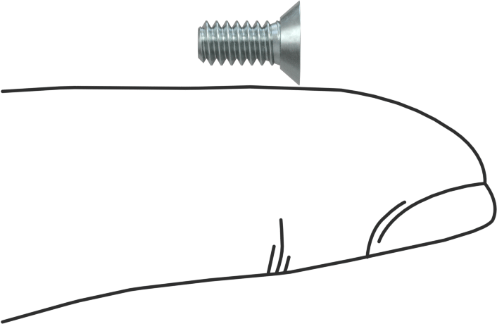 Çinko Kaplı Çelik Torx Düz Başlı Vidalar, 6-32 Diş Boyutu, 5/16" Uzunluk