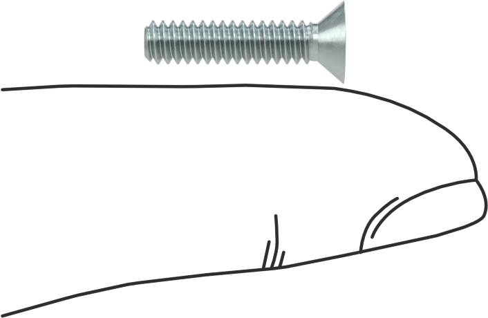 Çinko Kaplı Çelik Torx Düz Başlı Vidalar, 6-32 Diş Boyutu, 5/8" Uzunluk