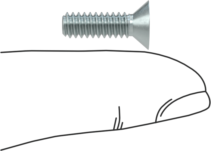 Çinko Kaplı Çelik Torx Düz Başlı Vidalar, 10-24 Diş Boyutu, 5/8" Uzunluk