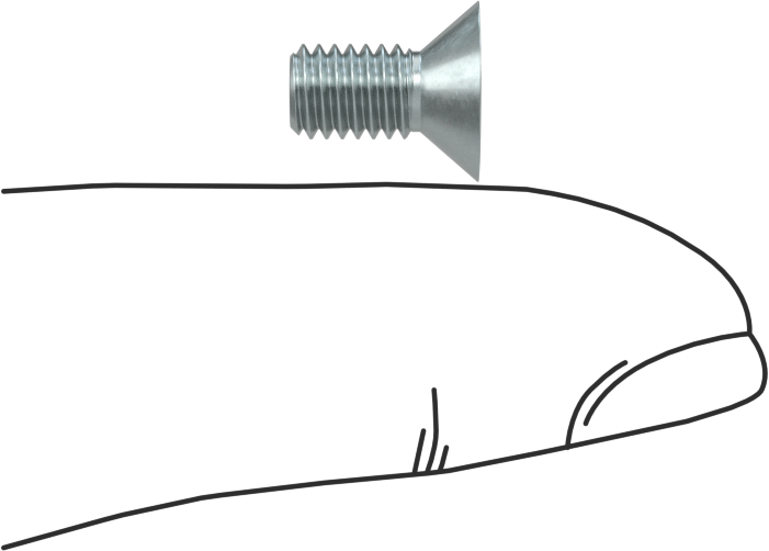 Çinko Kaplı Çelik Torx Düz Başlı Vidalar, 10-32 Diş Boyutu, 3/8" Uzunluk