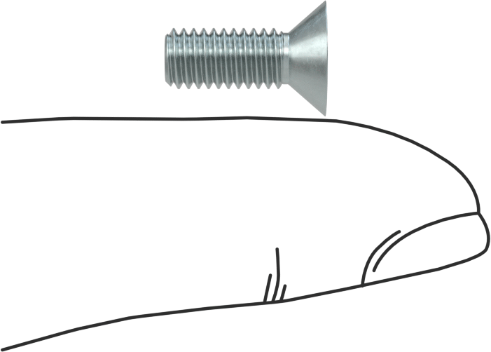 Çinko Kaplı Çelik Torx Düz Başlı Vidalar, 10-32 Diş Boyutu, 1/2" Uzunluk
