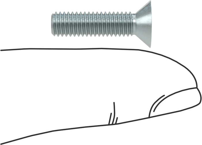 Çinko Kaplı Çelik Torx Düz Başlı Vidalar, 10-32 Diş Boyutu, 3/4" Uzunluk
