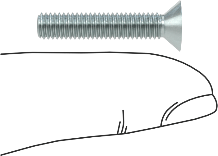 Çinko Kaplı Çelik Torx Düz Başlı Vidalar, 10-32 Diş Boyutu, 1" Uzunluk
