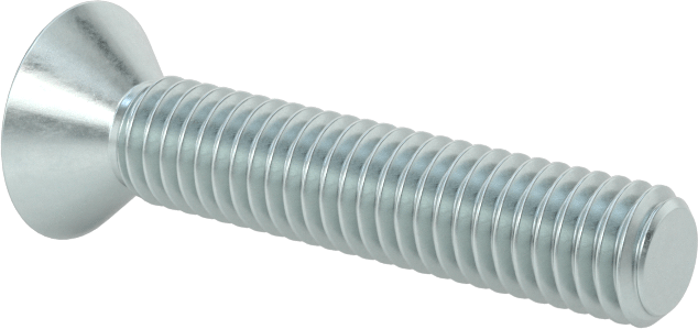 Çinko Kaplı Çelik Torx Düz Başlı Vidalar, 10-32 Diş Boyutu, 1" Uzunluk