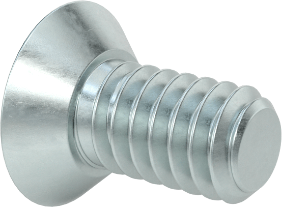 Çinko Kaplı Çelik Torx Düz Başlı Vidalar, 1/4"-20 Diş Boyutu, 1/2" Uzunluk