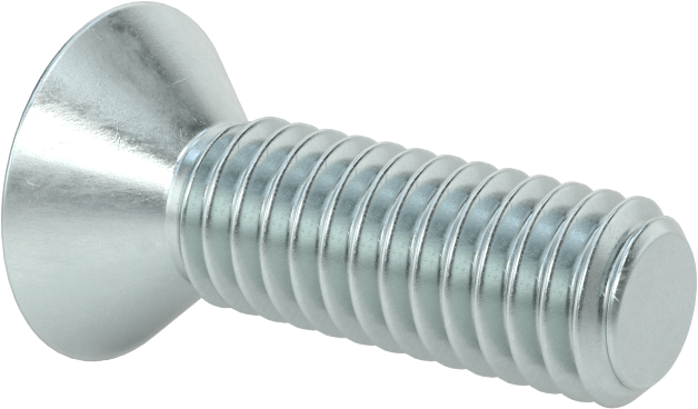 Çinko Kaplı Çelik Torx Düz Başlı Vidalar, 5/16"-18 Diş Boyutu, 1" Uzunluk