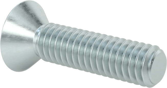 Çinko Kaplı Çelik Torx Düz Başlı Vidalar, 5/16"-18 Diş Boyutu, 1-1/4" Uzunluk